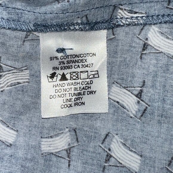 Nic + Zoe Blue Sleeveless A-Line Dress With Tie Waist & Deck Chair Print Size PL - Picture 8 of 10